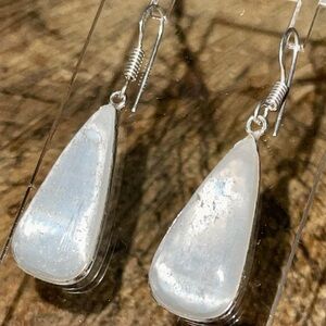 Selenite Spar Earrings 1 7/8”